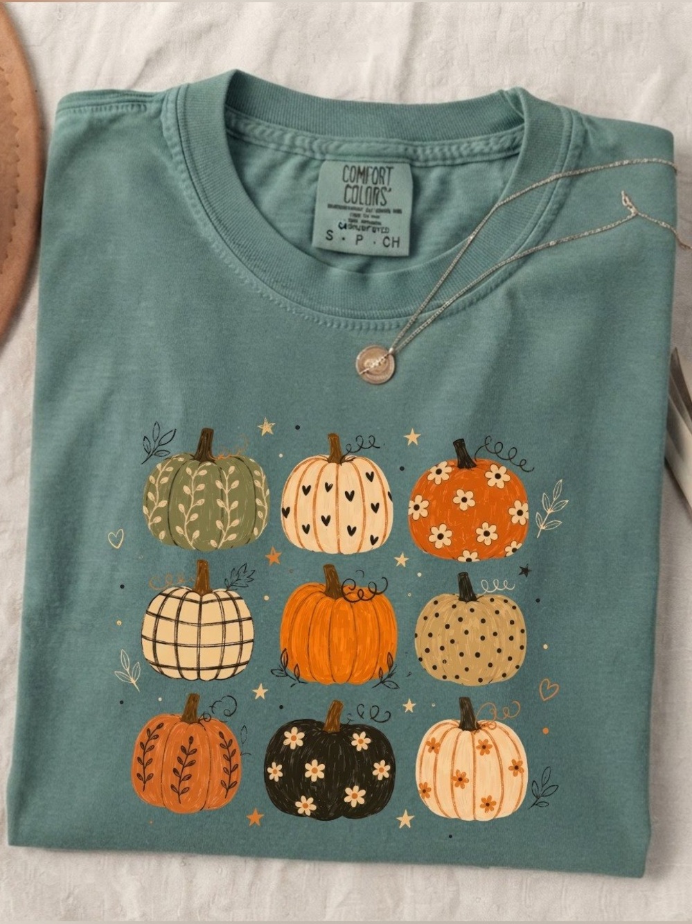 Fall Pumpkins Patch Autumn Halloween Comfort Color T-Shirt